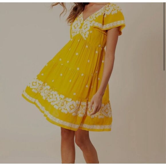 NWOT Hale Bob Mena Embroidered Dress- size M - Picture 2 of 11